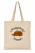 Hedgehog Friend Cotton Tote Bag