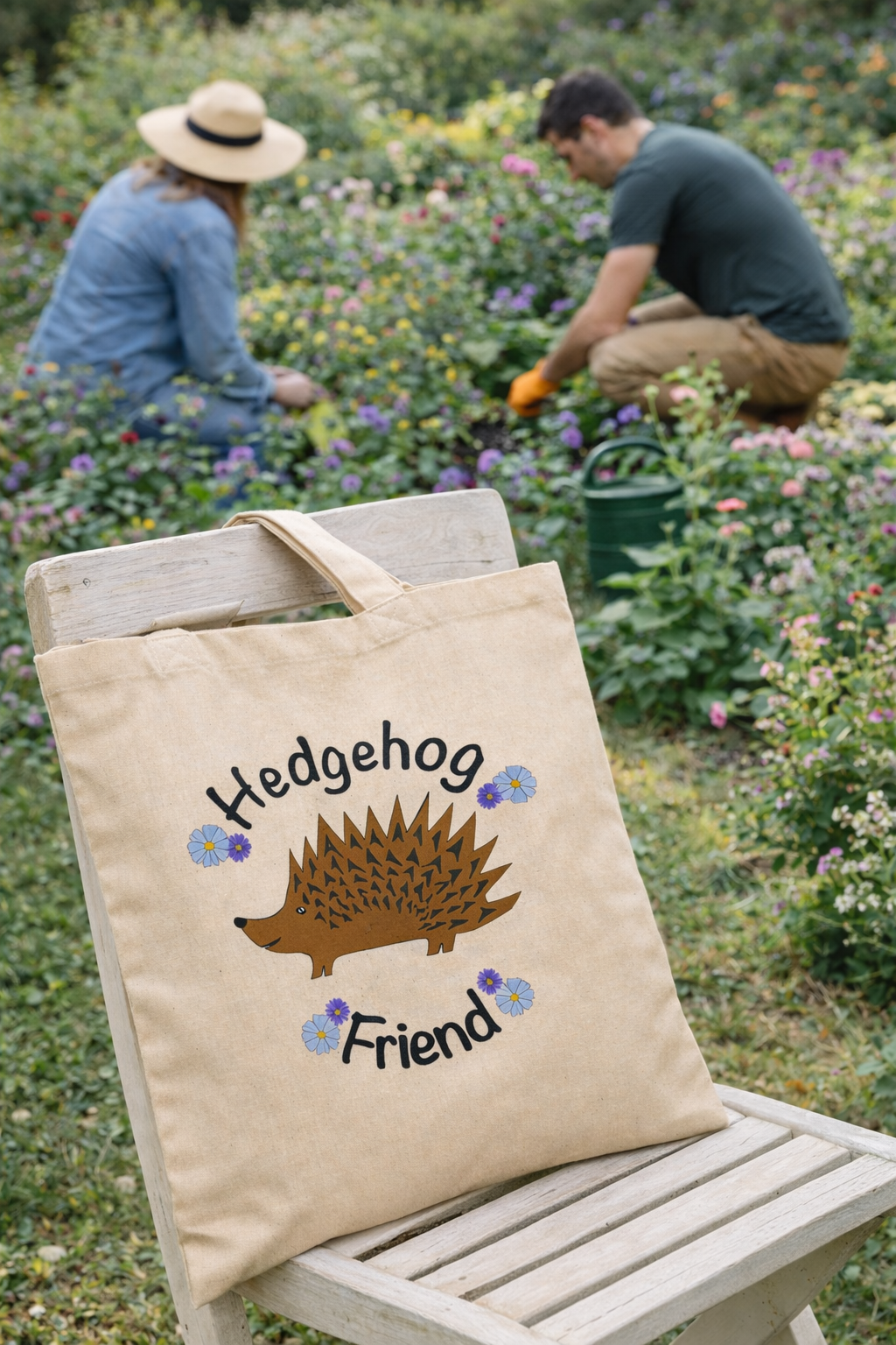 Hedgehog Friend Cotton Tote Bag