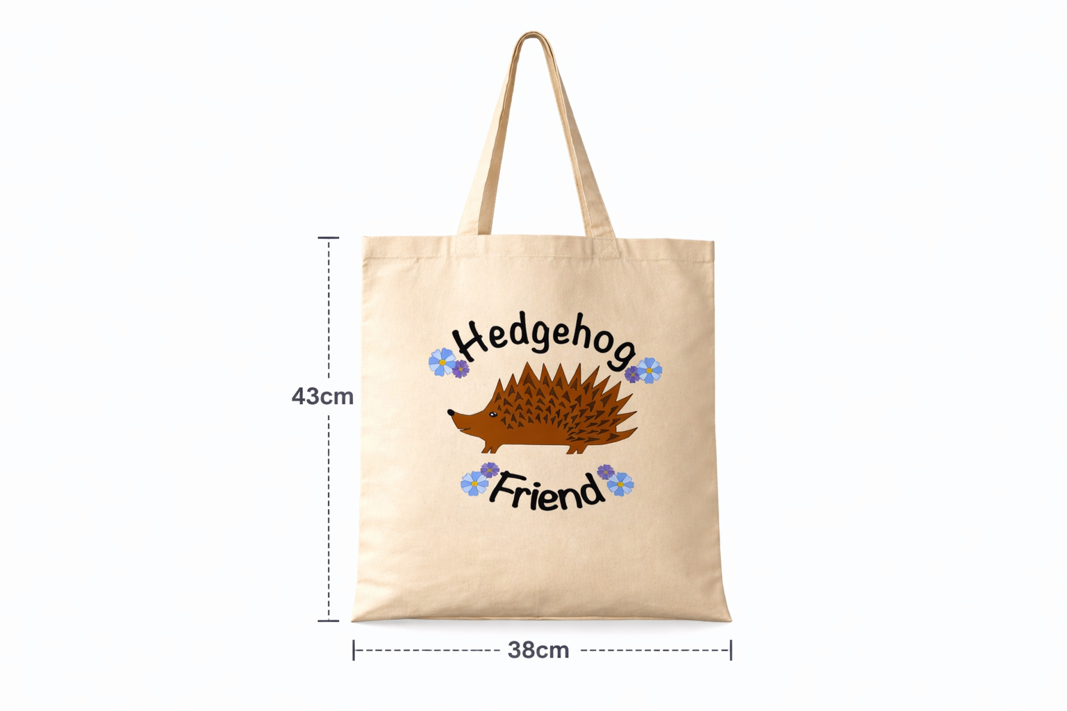 Hedgehog Friend Cotton Tote Bag