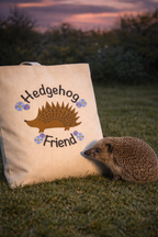 Hedgehog Friend Cotton Tote Bag