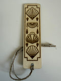 Art Deco Fans Wooden Bookmark