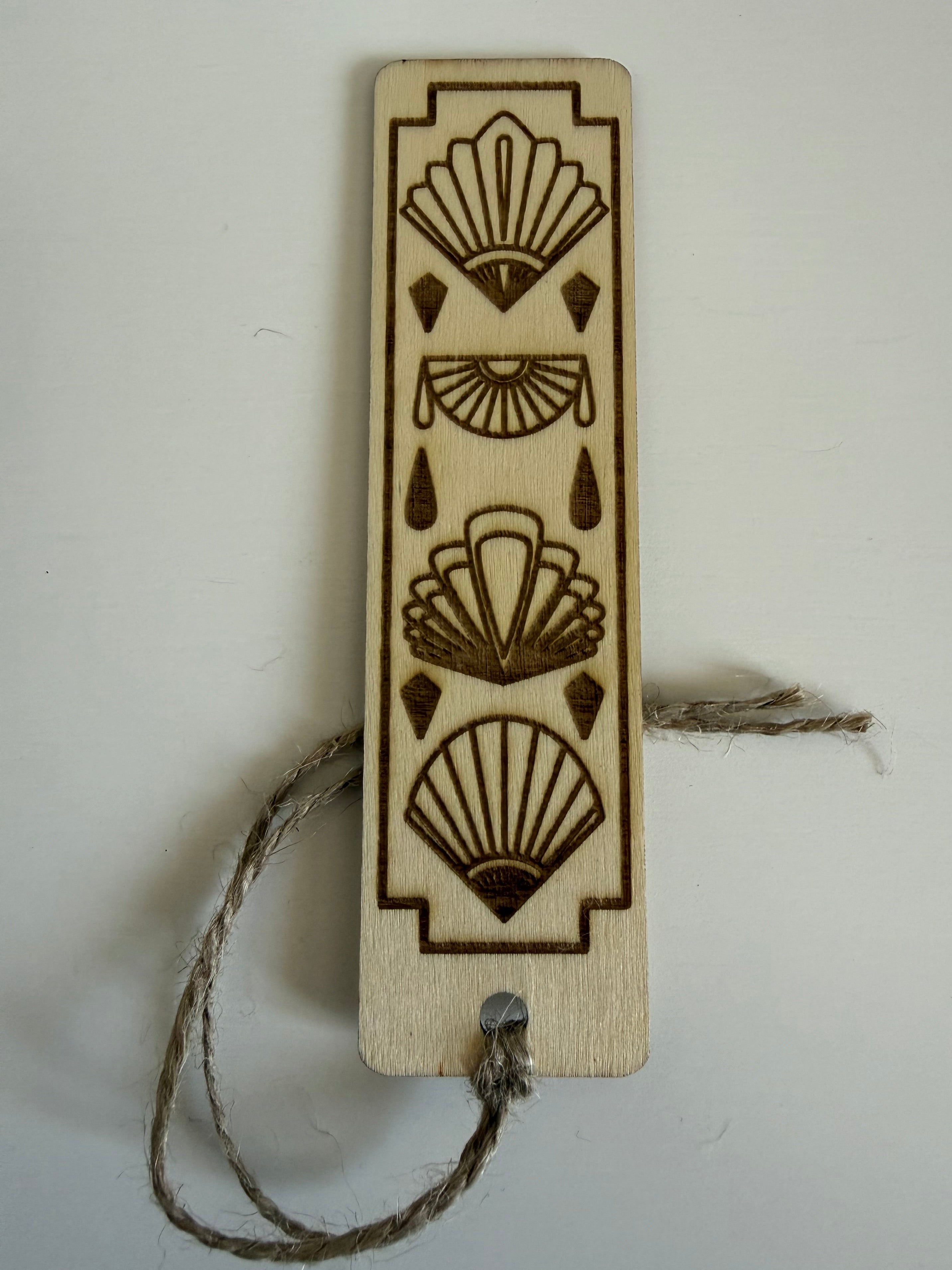 Art Deco Fans Wooden Bookmark