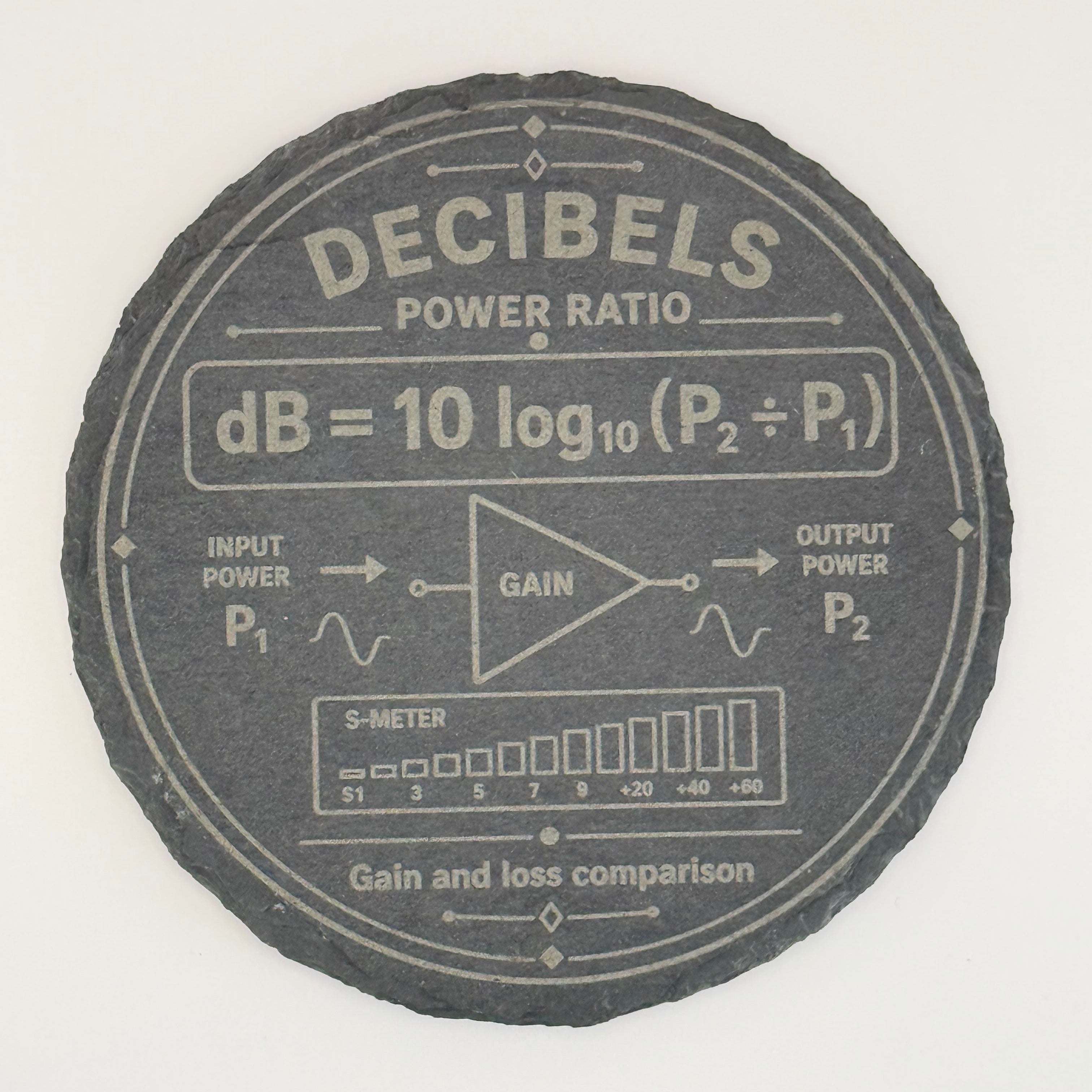 Decibels Power Ratio Slate Coaster