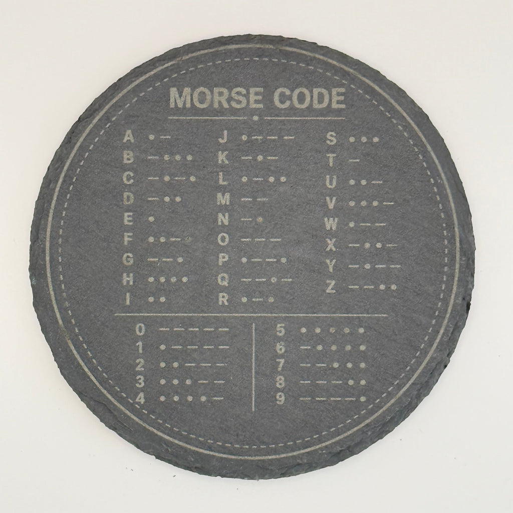 Set of Two Morse Code Slate Coasters