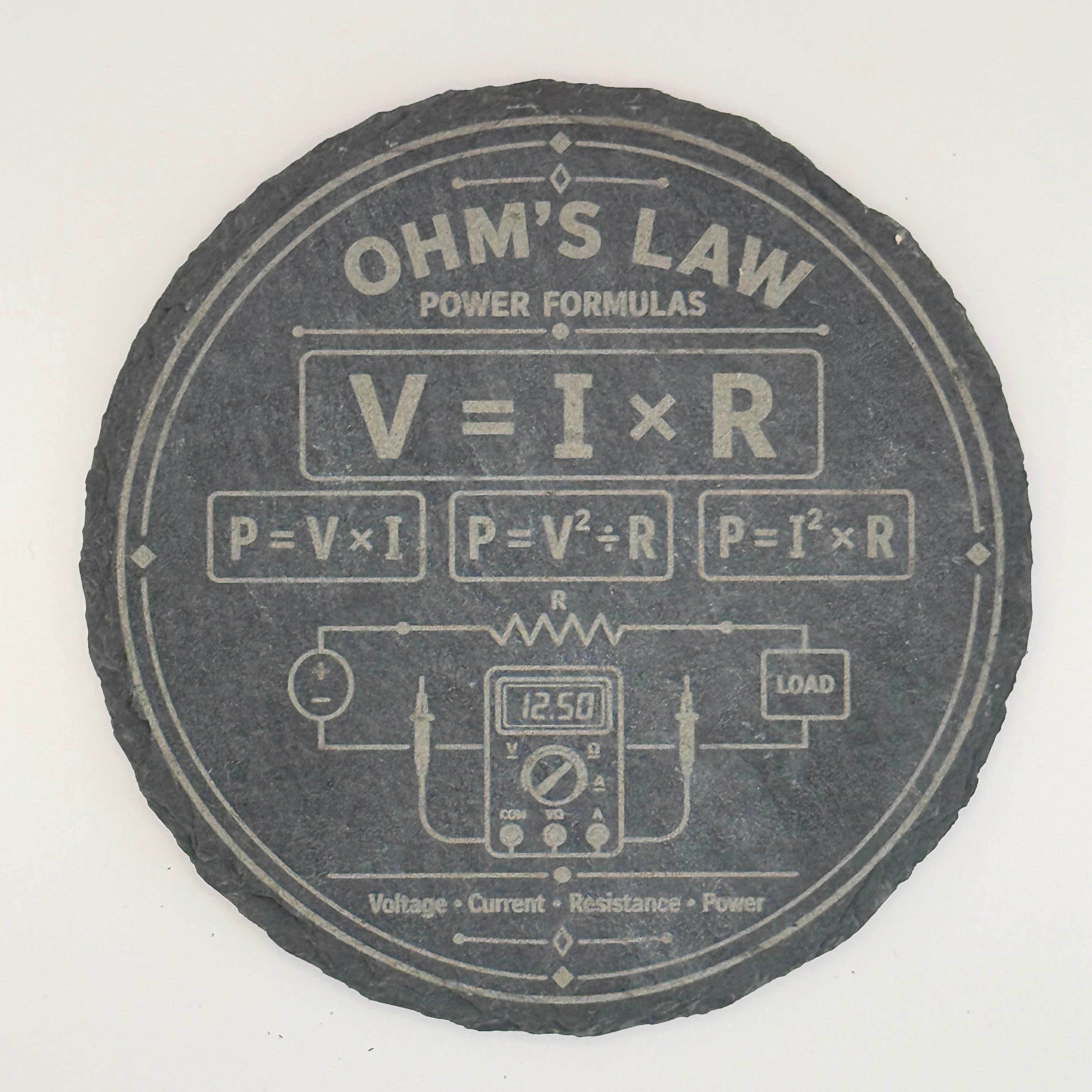 Ohm’s Law Power Formulas Slate Coaster