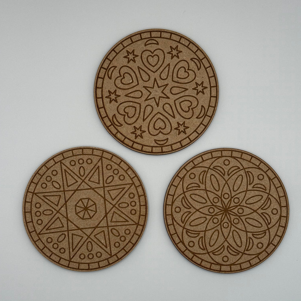 Bundle of all six 12cm Mandala Coasters
