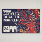 Gift Boxed kit of Six 12cm Coasters plus Acrylic Paint Pens
