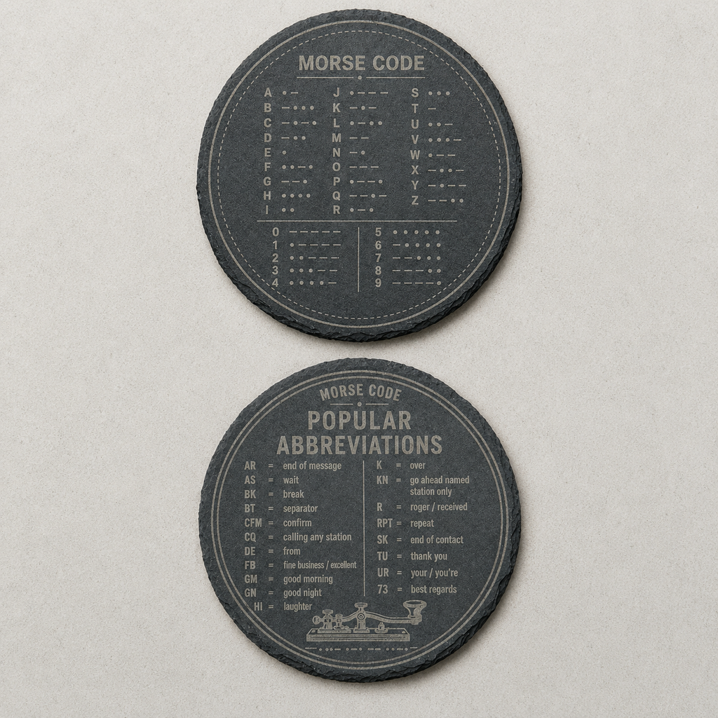 Set of Two Morse Code Slate Coasters